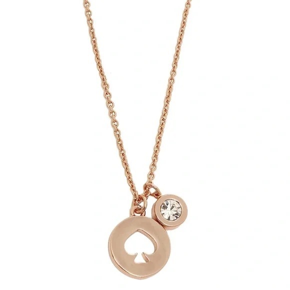 NWOT Kate Spade “Spot The Spade” Necklace (Rose Gold) - Picture 4 of 9